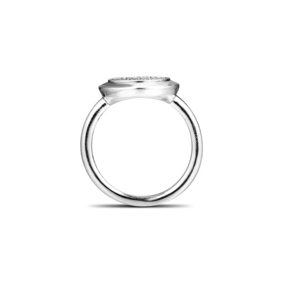 Pave Inlaid Diamond Circle Ring | 925 Sterling Silver - Picture 9 of 15
